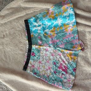River Island Floral Multi Colored Silky Shorts